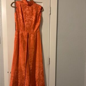 Dynasty 100% silk peach jumpsuit from HongKong (vintage, 1960s, great condition)